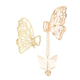 HONMEET 2pcs Butterfly Hairpin Clips for Women Glitter Hair Claw Clip Stylish Hair Accessories for Girls Birthday