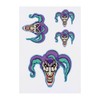 4 x 'Crazy Jester' Temporary Tattoos - Water Resistant, Skin-Safe,
