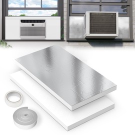 Chiligent Window AC Insulated Foam Panels with Aluminum Foil, Good Sealing Window AC Side Panels with Top Seal Strip, Waterproof Surround Insulation Side Panels, Reflect Light & Heat, Lower Noise