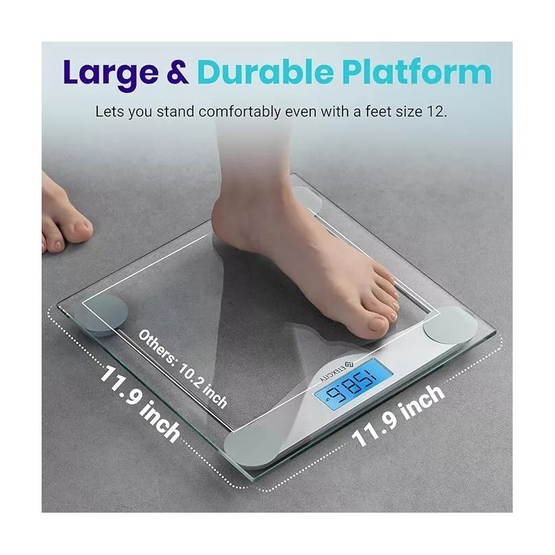 Etekcity Digital Body Weight Bathroom Scale, Large Blue LCD Backlight