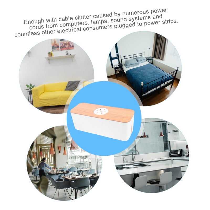 Vaguelly Cable Storage Organizer Wire Storage Box for Under Desk