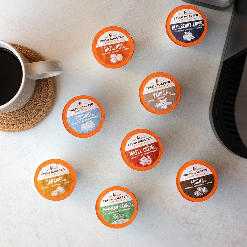 Fresh Roasted Coffee, The Great Eight, Flavored Coffee Pod Variety