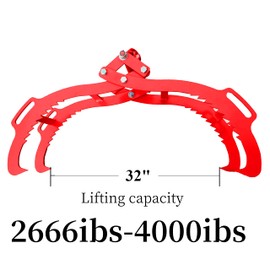 28IN Log Lifting Tongs,Log Grabber,Log Tongs Skidding Log Lifting Tongs 4 Claw Timber Heavy Dut，Solid Steel Swivel Dragging Steel Tongs Log Lifting Lumber Skidding Tongs Logging Grabber