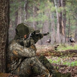 LOOGU Camouflage Hunting Gloves, 3D Leafy Camo Gloves, Anti-Slip Fingerless Gloves Lightweight for Outdoor Hunting Fishing