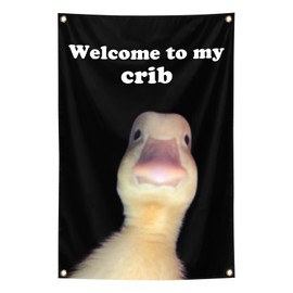 Welcome to My Crib Flag，2x3 Feet Flag Funny Poster Durable Man Cave Wall Flag with Brass Grommets room decor for bedroom Banner