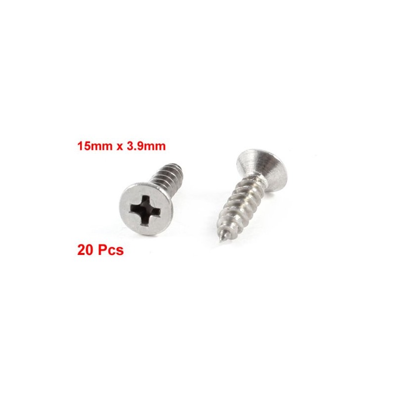 Sourcingmap Industry 15mm x 3.9mm Threaded Self Tapping Screws Drilling