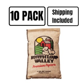 Popcorn County USA | Burlap Bag Yellow Un-Popped Popcorn | Movie Night Snack | Non GMO and Gluten Free | Made in Nebraska | 2 lb Bag (10 Pack, Yellow)