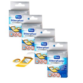 varivendo Notepad + 40 x Figo Silver Plasters Plasters Stripes Plaster Strips