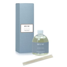 BLUEME Spiritual-Palo Santo & Vetiver, 16.91 Fl Oz Wellness Diffuser Oil Refill, Contains Essential Oil, Sustainable, Hand Finished, Premium, Luxury Ceramic, Natural Rattan Reeds