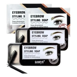 2 Piezas Cera Para Cejas Jabón Fijador Traslucido                                                                                                     
