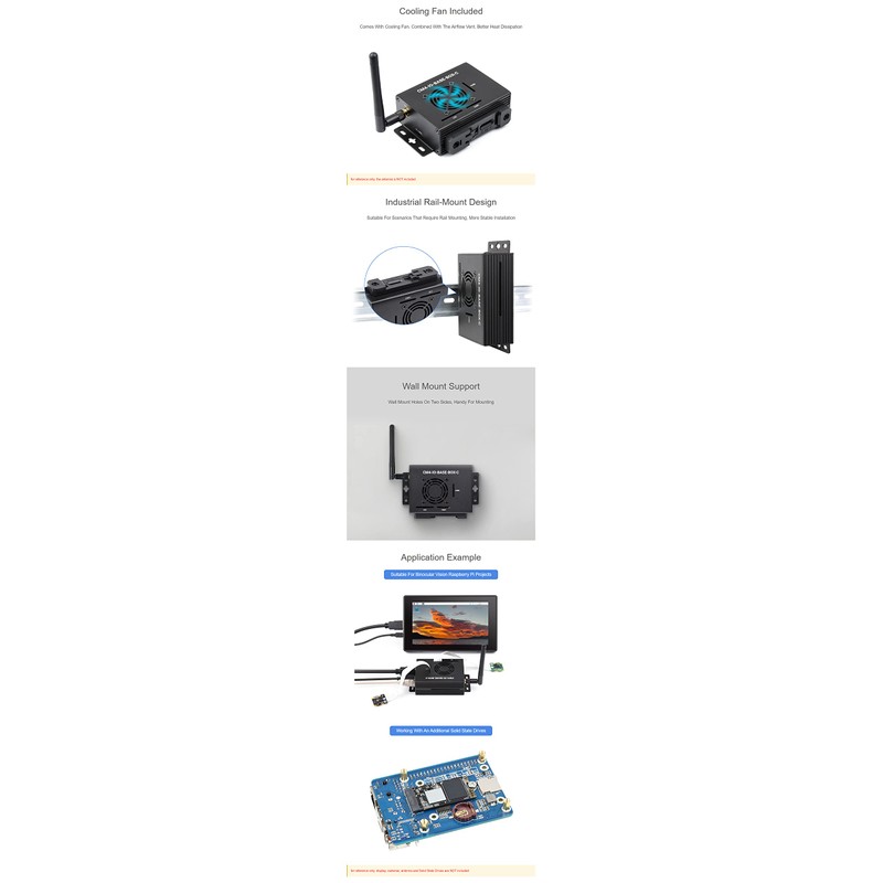 CM4-IO-BASE-C Mini Base Board Mini Computer with Metal Case Advanced