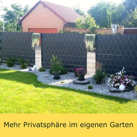 WorkingHouse Poly-rattan Visual Protection Strips, Visual Protection for Double Bar Mat Fence, 19 cm x 250 cm