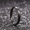 King Will 3mm Black Dome Titanium Ring Matte Finish Wedding