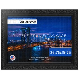 ArtToFrames 26.75x19.75 INCH / 68x50 CM Black Frame for 1000 Piece Puzzles.This 2.69 Inch Custom Wood Puzzle Frame is Majestic Black - Comes with Economy Acrylic (Puzzle5120-26.75x19.75)