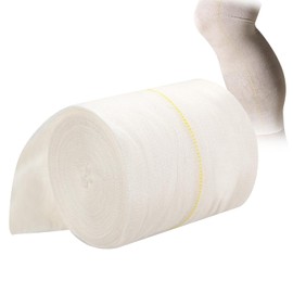 Elastic Bandage Roll Cotton Stretch Bandages 10cm x 10m Compression Tube Bandage Stretchable Tubular Bandages Yellow Line for Arm Legs Knees