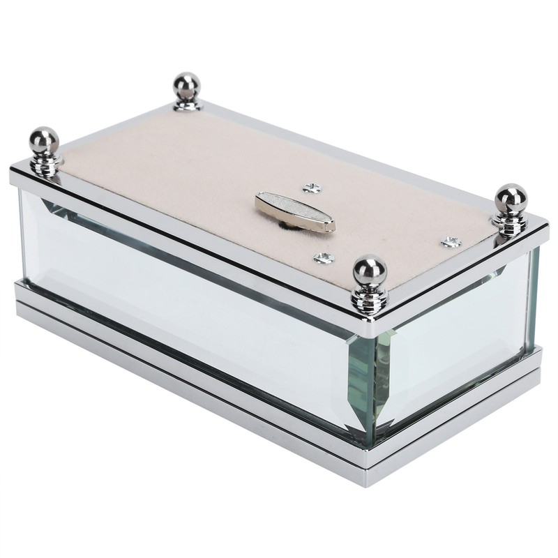 Glass Mirror Music Box Musical Jewelry Storage Case for Girlfriend