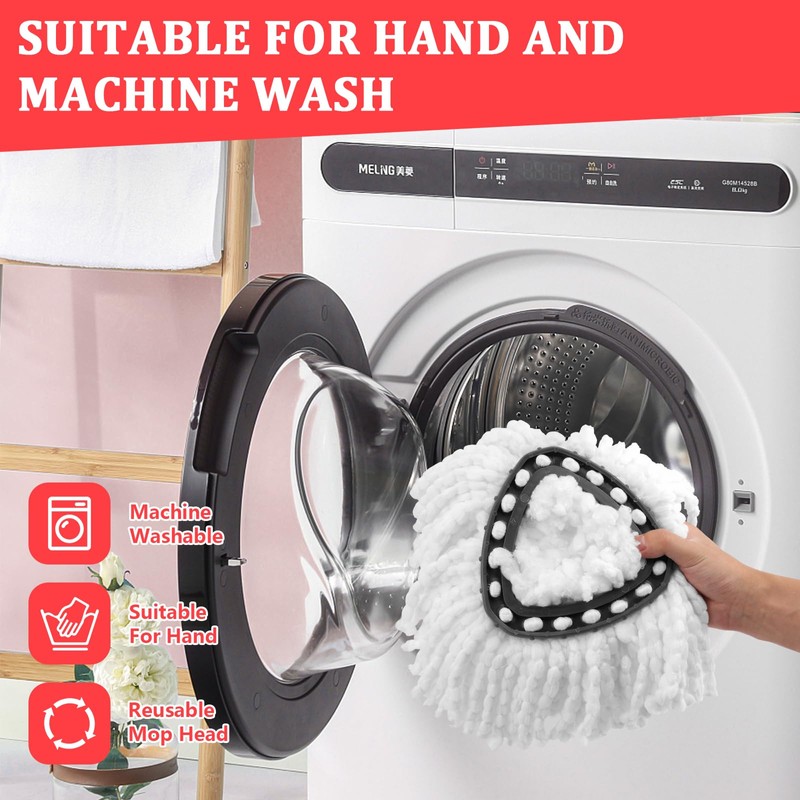 NICEMOVIC 3 Pack Mop Heads Replacement, Compatible with Vileda Triangle