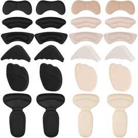 24PCS Almohadilla para Cojines de Tacón Alto, Esponja Reutilizable Cojines Protectores de la Parte Posterior del Talón Prevenir Zapato Grande