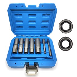 JEUCLEL 7PCS Spiral Type Deep Extractor Set, Stripped Bolt Remover Lug Nut Extractor Set, Spark Plug Easy-out Set, Lug Nut Removal Tool Set for Removing Deeply trapped and Broken Bolts, Studs.