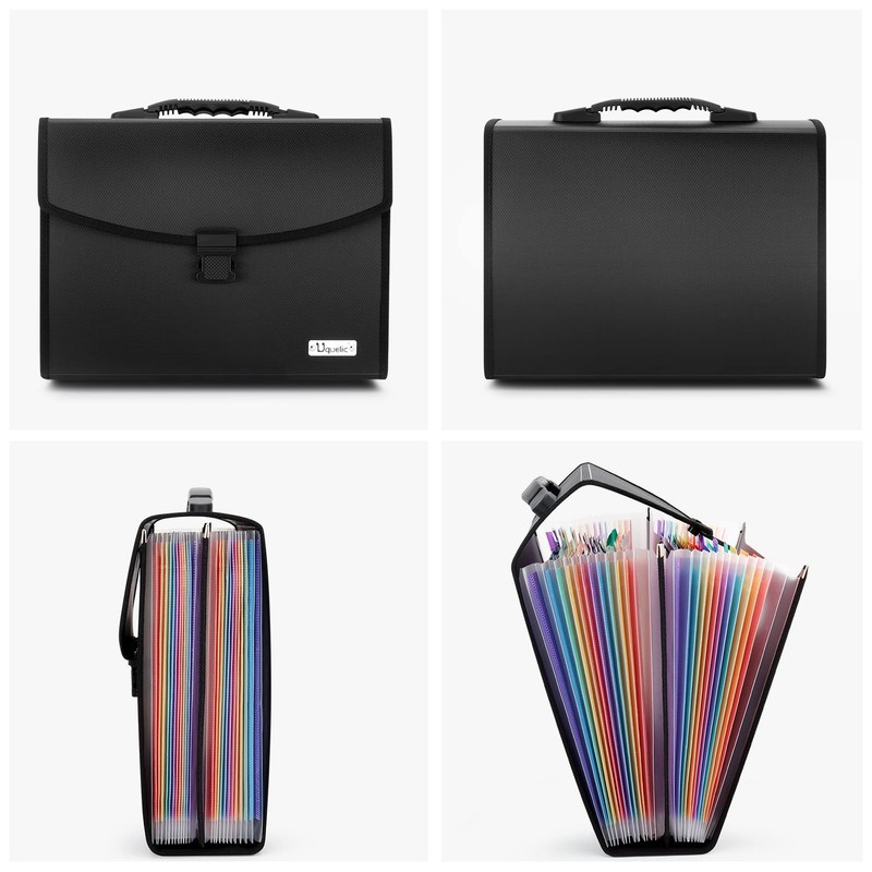 Uquelic 26Pockets Expanding File Folder - Upgraded Durable Buckle, Base
