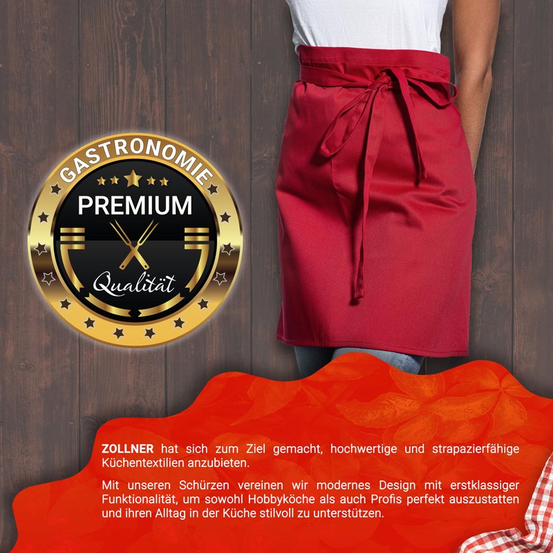 ZOLLNER Bistro Apron - Robust and Durable Front Pin in