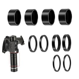Pack of 10 Ahead Spacer 1 1/8 Inch, Aluminium Bicycle Handlebar Raiser, Bicycle Handlebar Riser, Spacer Bicycle Stem Spacer Headset 2 3 5 10 mm Cap Accessories Black