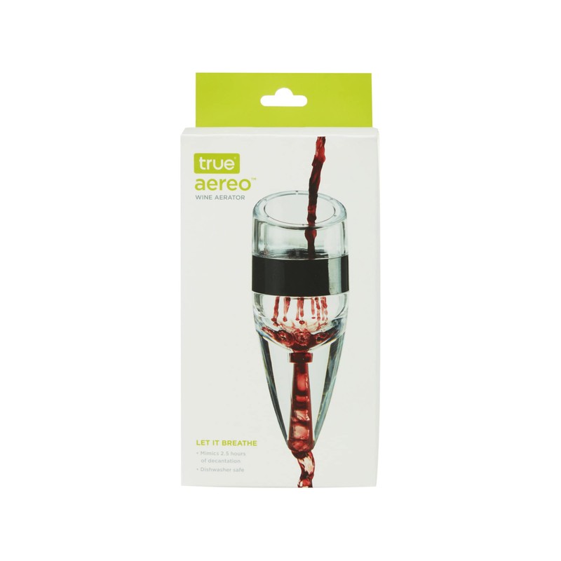 TRUE Aereo Wine Aerating Pourers, Clear
