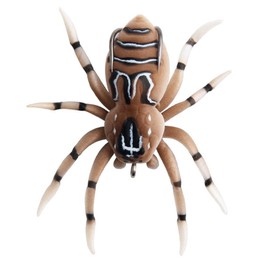 Soft Spider Bait, Bass Fishing Lure, Lifelike Skin Pattern, Bionic Weedless Strong Plastic Body for Bass Snakehead Pike Trout, 2.7in/ 0.23oz-Light Brown