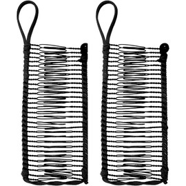 2 PCS Banana Hair Clips Large Size Stretch Banana Clip 30 Teeth Vintage Clincher Combs Non Slip Banana Clip Black Banana Hair Grips Elastic Banana Hairpin for Women Natural Thick Hair Curly Hair