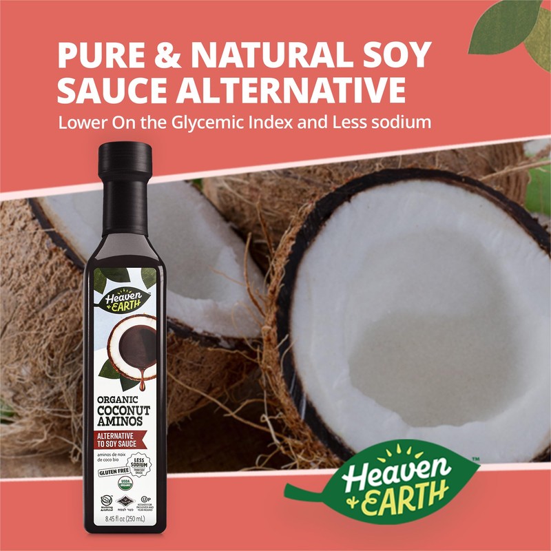 Heaven & Earth Organic Coconut Aminos, 8.4 oz (2 Pack)