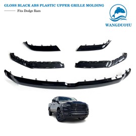 WANGDUOYU Stainless Steel Style Upper Replacement Grille Trim Molding Compatible with 2019-2024 Ram 1500， Chrome Upper Trim Molding (Upper Trim Molding)