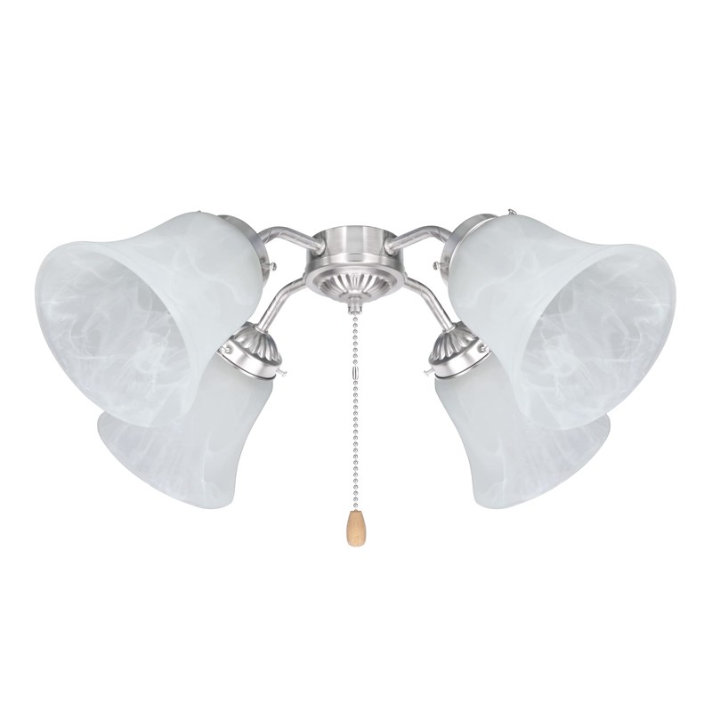 Aspen Creative 23030-4A Transitional Alabaster Bell Shape Ceiling Fan Glass