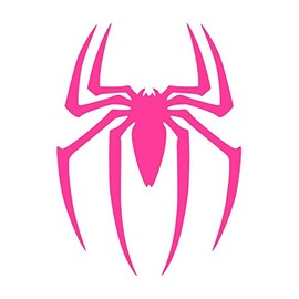 Spider Vinyl Sticker Decals (Pack of 2) for Car Bumper Window Laptop Tablet Phone (6" x 4.4", Hot Pink)
