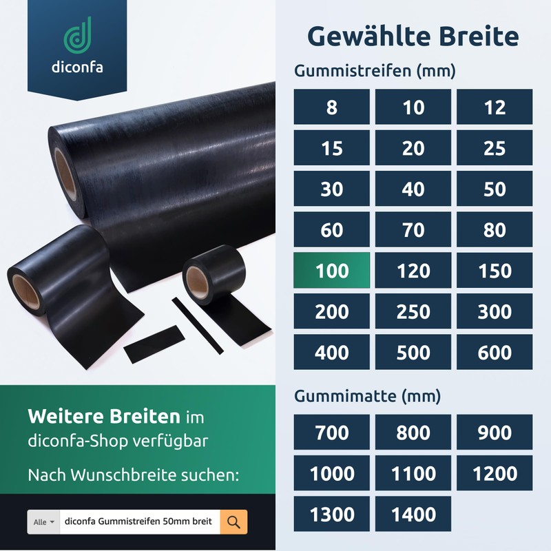 diconfa Rubber Strip 100 mm Width 10 cm – Choice