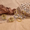ACLOKOO 4 Pack Interlocked Stackable Rings for Women - 14K