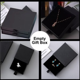 ZAAWUUT 2 Pieces Blank Small Jewelry Gift Boxes,Cardboard Gift Packaging Box with Drawer,Ring Earing Bracelet Storage Organizer (Black)