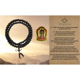 Mala Beads Necklace 8mm 108 Ebonywood Prayer Meditation Bracelet Natural Fragrant Wood Buddhist Rosary