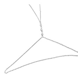 SHAPE Trendy and Fashionable Zinc Alloy Silver Body Chain with Rhinestone Jewelry | Body Chains for Women | Body Jewelry for Women with Small to Medium Size for Pools, Parties, and Beaches