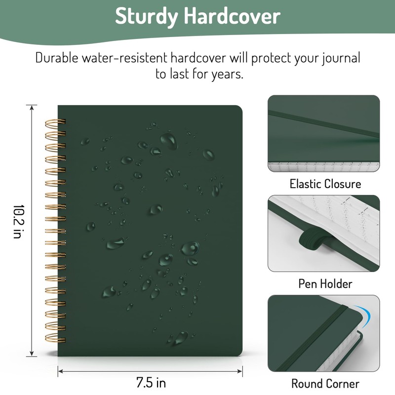 Forvencer Lined Spiral Journal Notebook with 300 Numbered Pages, B5