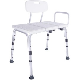 Vaunn Adjustable Shower Transfer Bench, Shower Chair for Adults and Seniors with Backrest