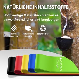 Aouplry Resistance Bands, Fitness Bands Set with 5 Resistance Levels, Skin-Friendly Training Bands for Indoor Fitness, Leg Strength Training, Rehabilitation, Gym, Yoga