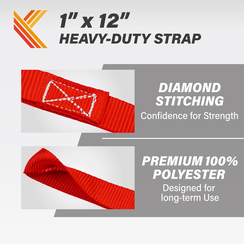 Soft Loop Tie Down Straps - 1 x 12 inches-