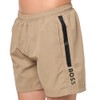 BOSS Men's Standard Vertical Logo Swim Trunk, Toasted Pine Nuts,