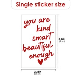Biiange Mirror Decal Vinyl, Positive Affirmation Decal, Affirmation Stickers for Mirror, Cute Room Decor Mirror Decals for Bathroom, Girls Vanity, Bedroom(5 Sheet) (Red)