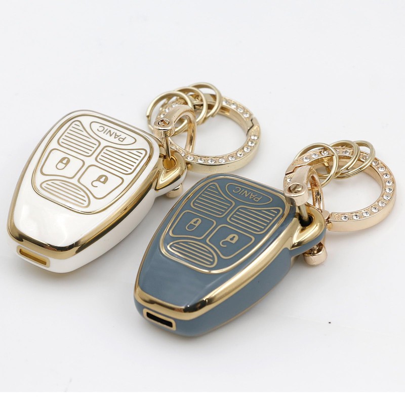 for Jeep Key fob Cover (3B-White Gray)
