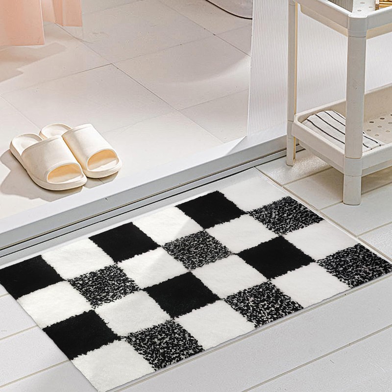 AIBIIN Non Slip Bath Mat, Extra Soft Bathroom Mat, Fluffy