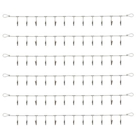 MOUNTAIN_ARK 6 Pack 5 ft Steel Wall Hanging Photo Display Cable Wire Rod String with 12PCS Clips, Picture Holders for Kids Crafts, Notes