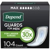 Depend Guards Incontinence Pads for Men, Maximum Absorbency, 104 Count