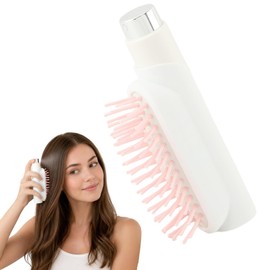 Portable Spray Detangler Hair Brush, ABS Compact Travel Hair Mister Comb with Built Liquid Tank for Daily & Trip Hair Styling(White)