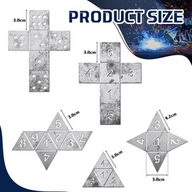 Therwen 5 Pieces Welding Practice Kit Steel 16 Gauge Dice Welding Coupons DIY Equipment Mild Triangle Plate for Beginners TIG MIG Gas Arc Stick Practice Training Accessories Tools, 5 Styles